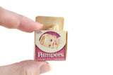 Vintage 1:12 Miniature Dollhouse Box of Pampers Baby Diapers