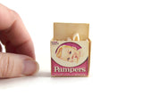 Vintage 1:12 Miniature Dollhouse Box of Pampers Baby Diapers
