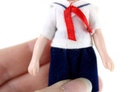 Vintage 1:12 Dollhouse Plastic Boy Son Figurine in Sailor Outfit