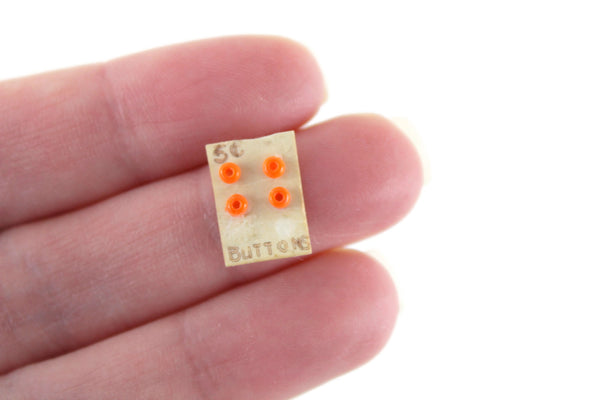 Vintage 1:12 Miniature Dollhouse Button Card with Orange Buttons