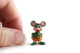Vintage 1:12 Miniature Dollhouse Dressed Up Mouse Figurine Toy
