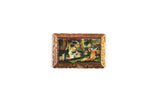 Vintage 1:12 Miniature Dollhouse Framed Scenic Painting of People in a Park
