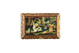 Vintage 1:12 Miniature Dollhouse Framed Scenic Painting of People in a Park