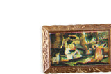 Vintage 1:12 Miniature Dollhouse Framed Scenic Painting of People in a Park
