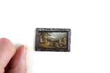 Vintage 1:12 Miniature Dollhouse Framed Scenic Painting of a Village
