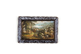 Vintage 1:12 Miniature Dollhouse Framed Scenic Painting of a Village