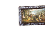 Vintage 1:12 Miniature Dollhouse Framed Scenic Painting of a Village