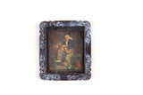 Vintage 1:12 Miniature Dollhouse Framed Portrait Painting of a Man with Guitar
