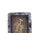 Vintage 1:12 Miniature Dollhouse Framed Portrait Painting of a Man with Guitar