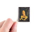 Vintage 1:12 Miniature Dollhouse Framed Portrait Painting of a Woman