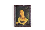 Vintage 1:12 Miniature Dollhouse Framed Portrait Painting of a Woman
