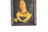 Vintage 1:12 Miniature Dollhouse Framed Portrait Painting of a Woman
