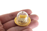 Vintage 1:12 Miniature Dollhouse Clear Glass Dome with Cheese & Crackers