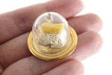 Vintage 1:12 Miniature Dollhouse Clear Glass Dome with Cheese & Crackers