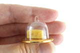 Vintage 1:12 Miniature Dollhouse Clear Glass Dome with Cheese & Crackers