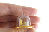 Vintage 1:12 Miniature Dollhouse Clear Glass Dome with Cheese & Crackers