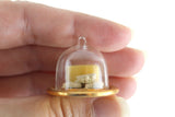 Vintage 1:12 Miniature Dollhouse Clear Glass Dome with Cheese & Crackers
