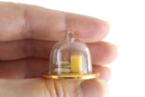 Vintage 1:12 Miniature Dollhouse Clear Glass Dome with Cheese & Crackers