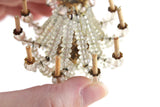 Vintage 1:12 Miniature Dollhouse Gold & Clear Beaded Crystal Candle Chandelier