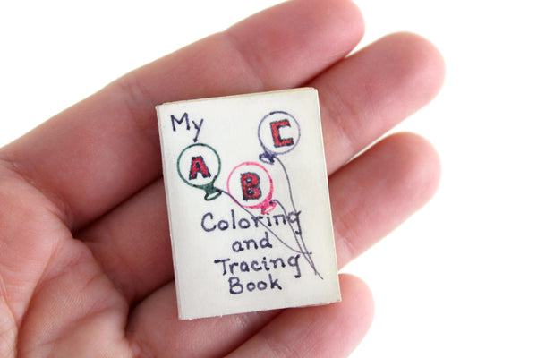 Vintage 1:12 Miniature Dollhouse Handmade ABC Coloring Book