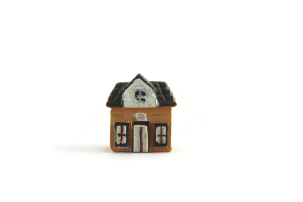 Vintage 1:12 Miniature Dollhouse Tiny Brown House Figurine