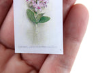 Vintage 1:12 Miniature Dollhouse Set of 3 Orchid-Themed Book, Magazine, & Poster