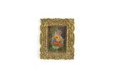Vintage 1:12 Miniature Dollhouse Painting of Woman & Baby in Ornate Gold Frame