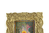 Vintage 1:12 Miniature Dollhouse Painting of Woman & Baby in Ornate Gold Frame