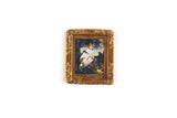 Vintage 1:12 Miniature Dollhouse Framed Portrait Painting of a Girl & a Dog