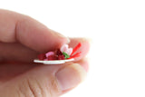 Vintage 1:12 Miniature Dollhouse Plate of Red & Pink Heart-Shaped Cookies or Candies