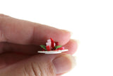 Vintage 1:12 Miniature Dollhouse Plate of Red & Pink Heart-Shaped Cookies or Candies