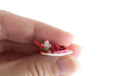 Vintage 1:12 Miniature Dollhouse Plate of Red & Pink Heart-Shaped Cookies or Candies
