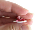 Vintage 1:12 Miniature Dollhouse Plate of Red & Pink Heart-Shaped Cookies or Candies