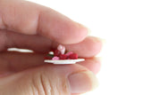 Vintage 1:12 Miniature Dollhouse Plate of Red & Pink Heart-Shaped Cookies or Candies