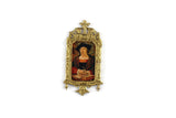 Vintage 1:12 Miniature Dollhouse Portrait Painting of a Man in Ornate Gold Frame