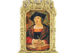 Vintage 1:12 Miniature Dollhouse Portrait Painting of a Man in Ornate Gold Frame