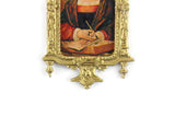 Vintage 1:12 Miniature Dollhouse Portrait Painting of a Man in Ornate Gold Frame