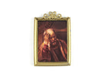 Vintage 1:12 Miniature Dollhouse Portrait Painting of a Man in Gold Frame