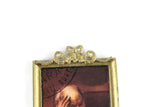 Vintage 1:12 Miniature Dollhouse Portrait Painting of a Man in Gold Frame