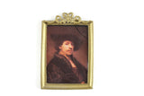 Vintage 1:12 Miniature Dollhouse Portrait Painting of a Man in Gold Frame