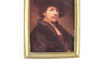 Vintage 1:12 Miniature Dollhouse Portrait Painting of a Man in Gold Frame
