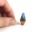 Vintage 1:12 Miniature Dollhouse Blue Hyacinth Potted Plant