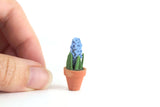 Vintage 1:12 Miniature Dollhouse Blue Hyacinth Potted Plant