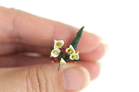 Vintage 1:12 Miniature Dollhouse White Calla Lily Potted Plant