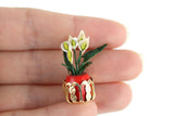 Vintage 1:12 Miniature Dollhouse White Calla Lily Potted Plant