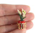 Vintage 1:12 Miniature Dollhouse White Calla Lily Potted Plant