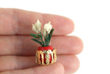 Vintage 1:12 Miniature Dollhouse White Calla Lily Potted Plant