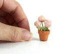 Vintage 1:12 Miniature Dollhouse Pink Hydrangea Potted Plant