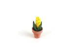 Vintage 1:12 Miniature Dollhouse Yellow Hyacinth Potted Plant