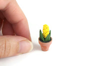 Vintage 1:12 Miniature Dollhouse Yellow Hyacinth Potted Plant